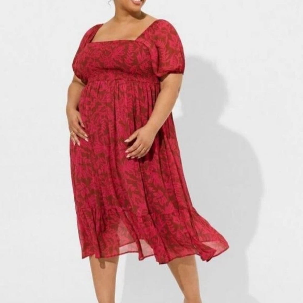 Torrid Pink and Brown Midi Dress Size 1X